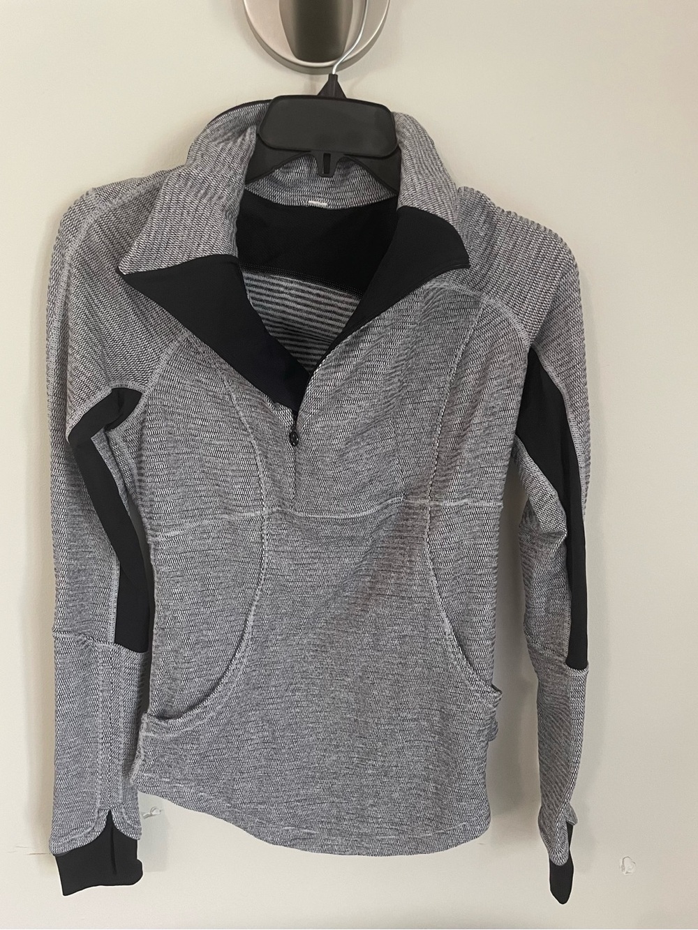 lululemon athletica Gray and Black Quarter-Zip Pullover